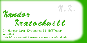 nandor kratochwill business card